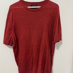 Massimo Dutti Deep Red Short Sleeve Shirt